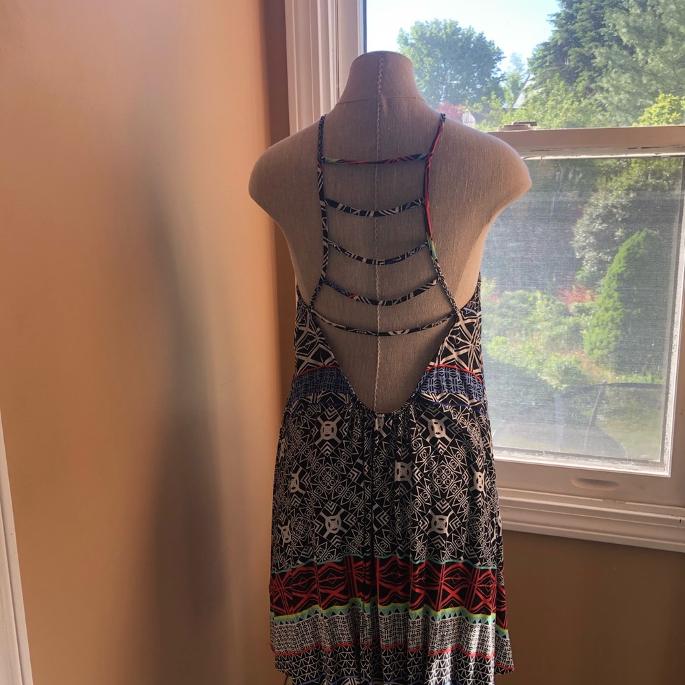 Fun Strap Back Patterned Dress - image 3